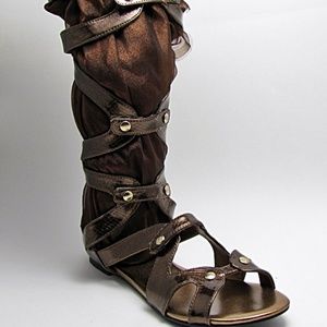 Chocolate Brown Gladiator Flat Sandal